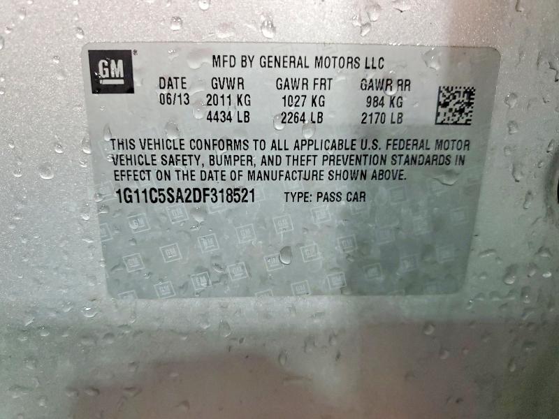 Продажа на аукционе авто 2013 Chevrolet Malibu, vin: 1G11C5SA2DF318521, номер лота: 63903916