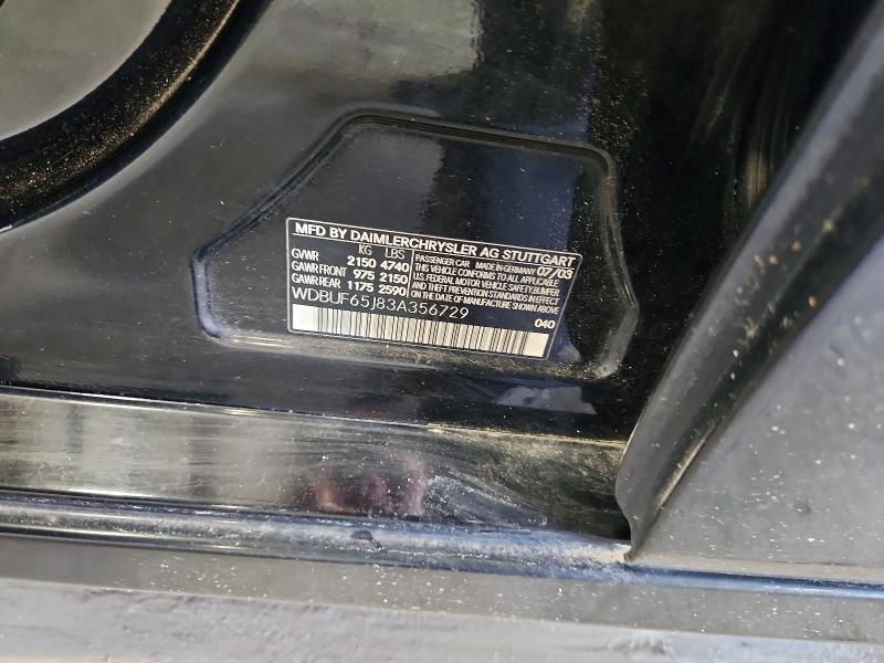 Продаж на аукціоні авто 2003 Mercedes-benz E, vin: WDBUF65J83A356729, номер лоту: 66317796