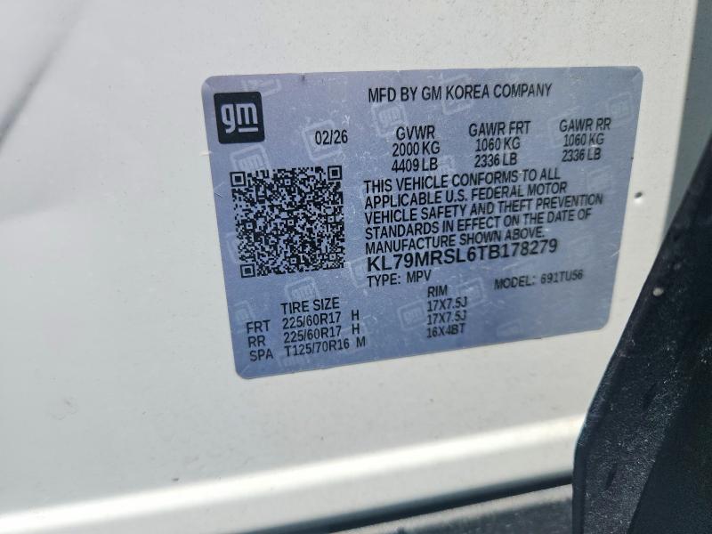 Продаж на аукціоні авто 2026 Chevrolet Trailblazer, vin: KL79MRSL6TB178279, номер лоту: 67189636