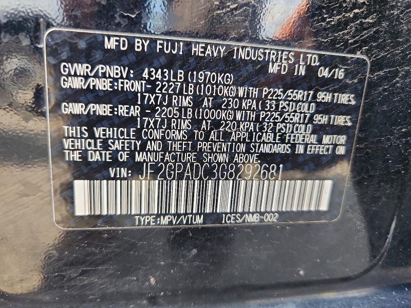 Продажа на аукционе авто 2016 Subaru Crosstrek, vin: JF2GPADC3G8292681, номер лота: 64364006