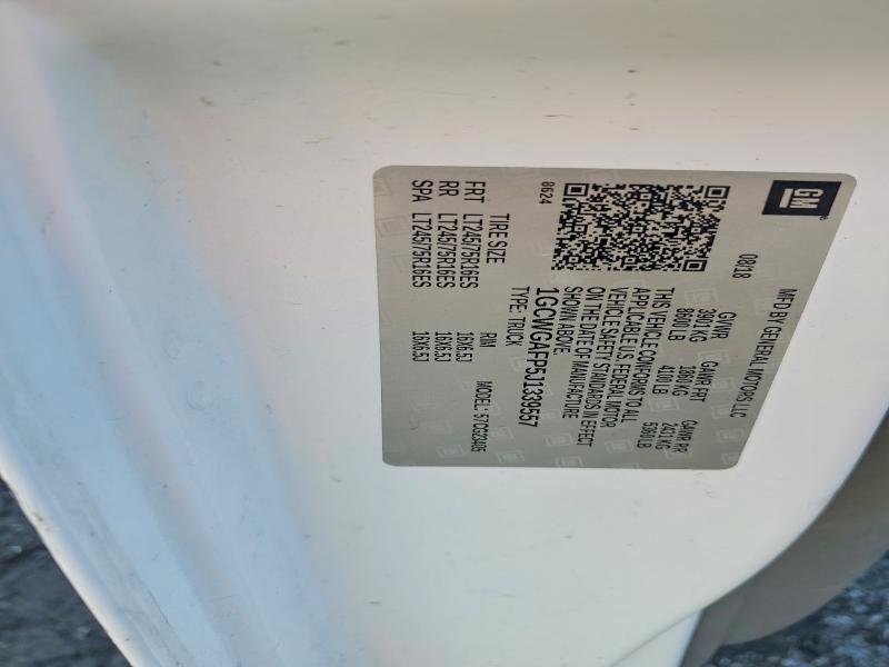 Aukcja sprzedaży 2018 Chevrolet Express G2500, vin: 1GCWGAFP5J1339557, numer aukcji: 64621166