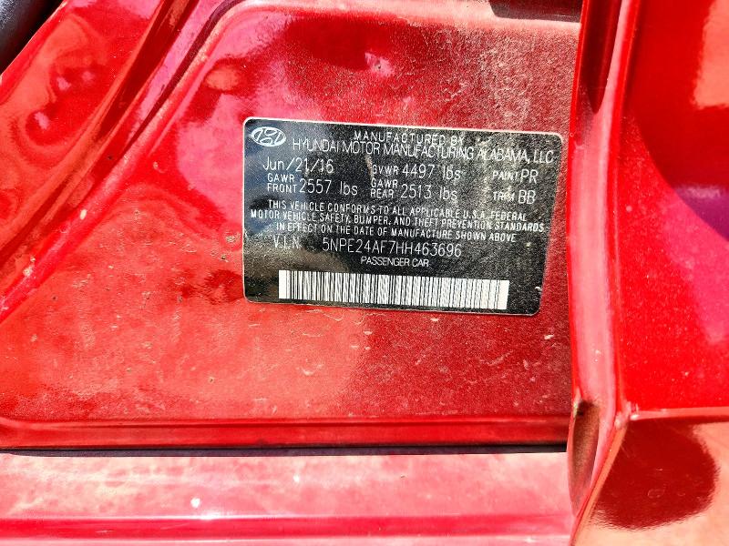 2017 Hyundai Sonata მანქანა იყიდება აუქციონზე, vin: 5NPE24AF7HH463696, აუქციონის ნომერი: 64937056