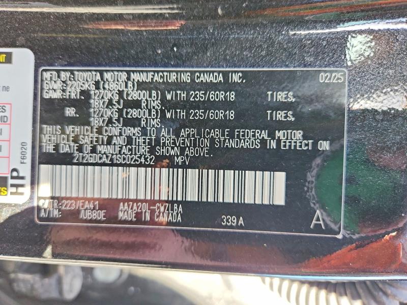 Aukcja sprzedaży 2025 Lexus Nx, vin: 2T2GDCAZ1SC025432, numer aukcji: 64711876