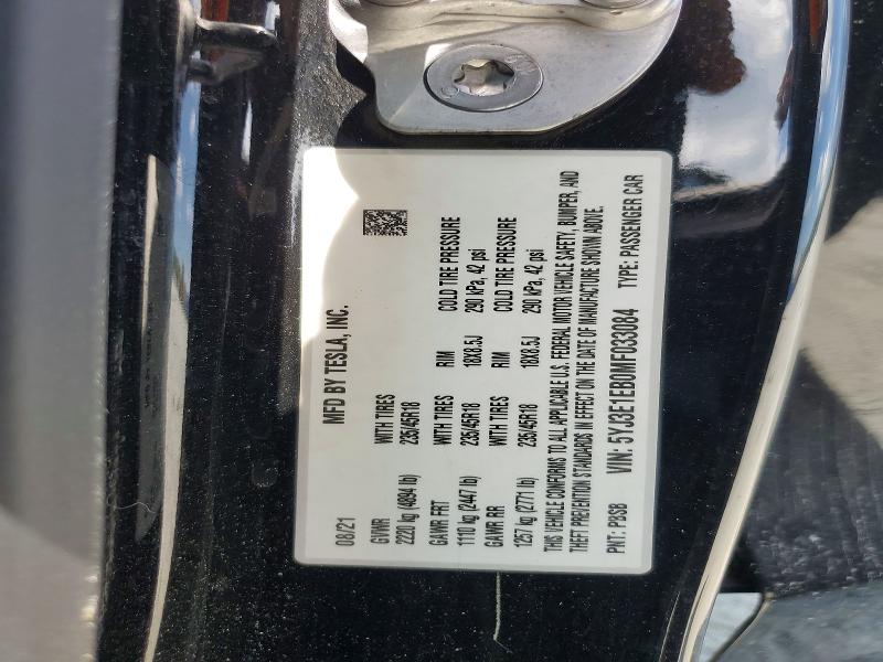 Aukcja sprzedaży 2021 Tesla Model 3, vin: 5YJ3E1EB0MF033084, numer aukcji: 64370816