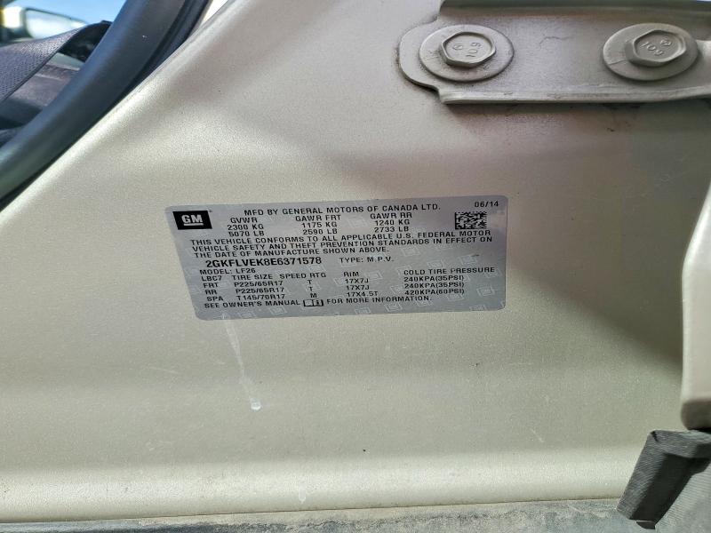 65228596 :رقم المزاد ، 2GKFLVEK8E6371578 vin ، 2014 Gmc Terrain مزاد بيع