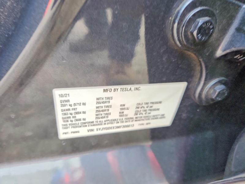 Aukcja sprzedaży 2021 Tesla Model Y, vin: 5YJYGDEE3MF306613, numer aukcji: 64826846