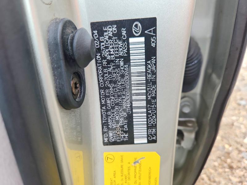 64215086 :رقم المزاد ، JTHBA30G145030944 vin ، 2004 Lexus Es مزاد بيع