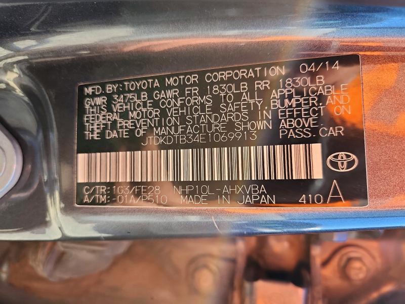 Auction sale of the 2014 Toyota Prius C, vin: JTDKDTB34E1069913, lot number: 66116786