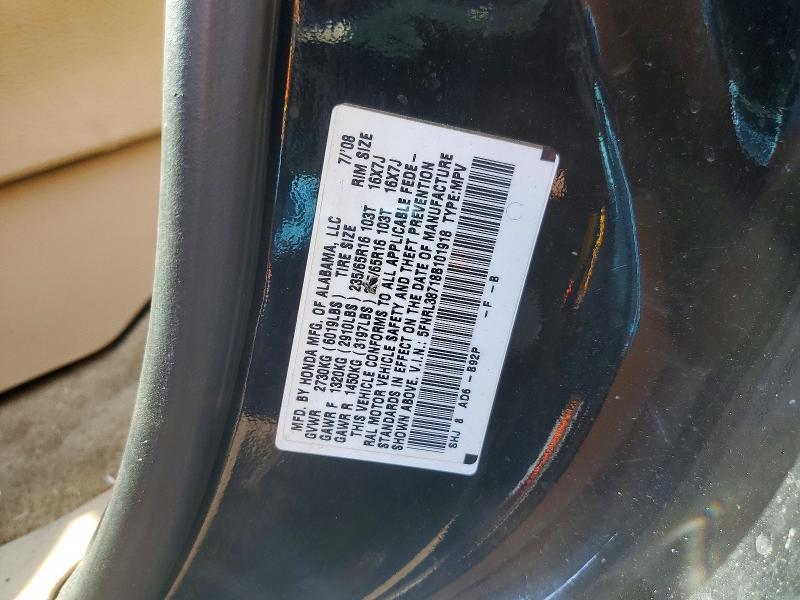 Aukcja sprzedaży 2008 Honda Odyssey, vin: 5FNRL38718B101918, numer aukcji: 63762506