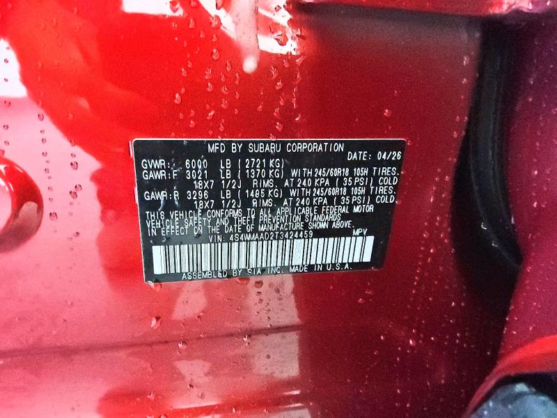 63381066 :رقم المزاد ، 4S4WMAAD2T3424459 vin ، 2026 Subaru Ascent مزاد بيع