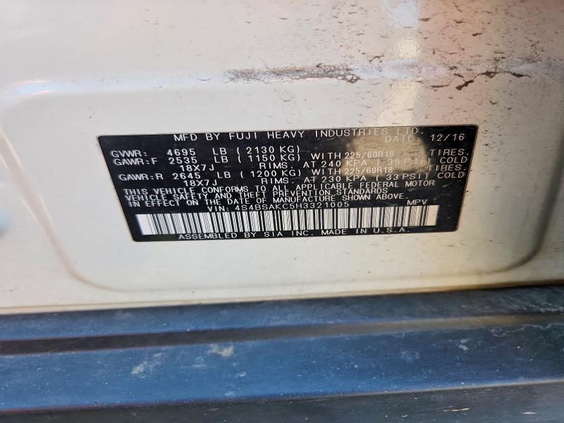 65010256 :رقم المزاد ، 4S4BSAKC5H3321005 vin ، 2017 Subaru Outback مزاد بيع