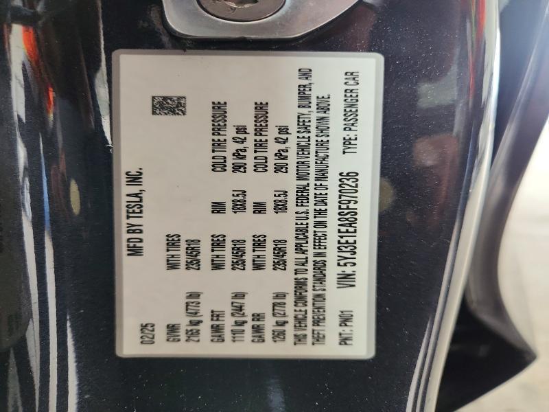 Aukcja sprzedaży 2025 Tesla Model 3, vin: 5YJ3E1EA8SF970236, numer aukcji: 64125806