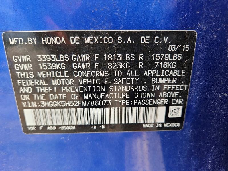 Aukcja sprzedaży 2015 Honda Fit, vin: 3HGGK5H52FM786073, numer aukcji: 64094866