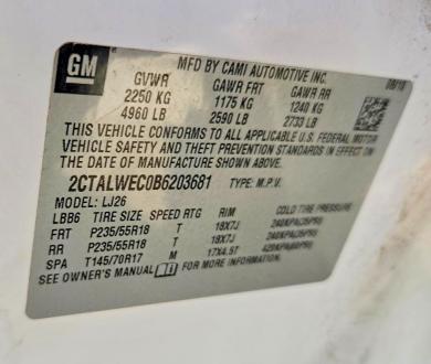 Продажа на аукционе авто 2011 Gmc Terrain, vin: 2CTALWEC0B6203681, номер лота: 63547746
