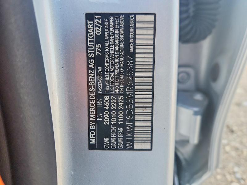Продажа на аукционе авто 2021 Mercedes-benz C, vin: W1KWF8DB3MR625387, номер лота: 67149956
