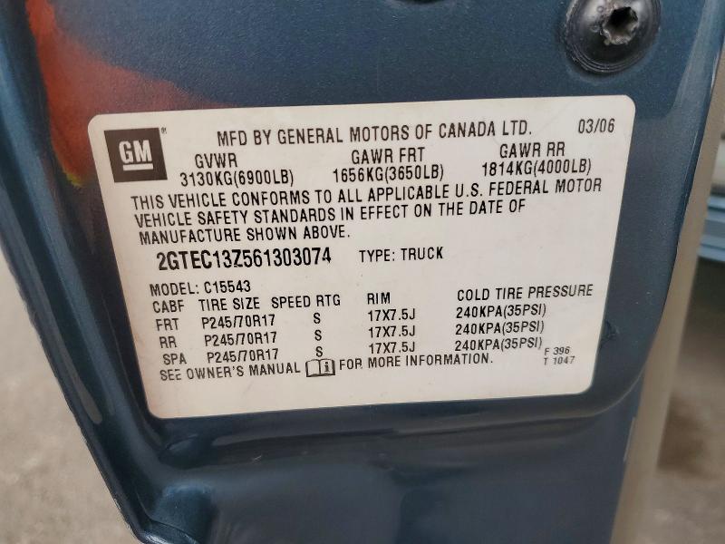 64421286 :رقم المزاد ، 2GTEC13Z561303074 vin ، 2006 Gmc New Sierra مزاد بيع