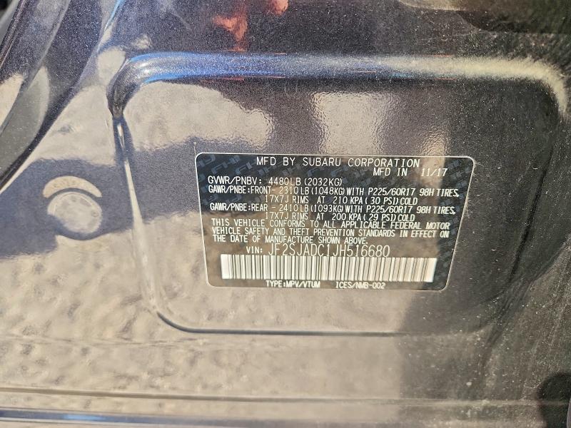 Aukcja sprzedaży 2018 Subaru Forester, vin: JF2SJADC1JH516680, numer aukcji: 64919186