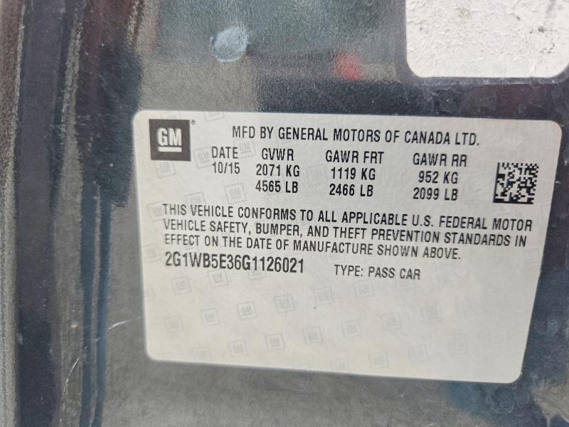 2016 Chevrolet Impala Limited მანქანა იყიდება აუქციონზე, vin: 2G1WB5E36G1126021, აუქციონის ნომერი: 64444876