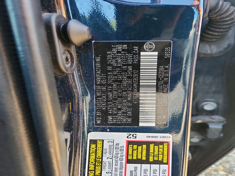 Продажа на аукционе авто 2021 Toyota Camry, vin: 4T1G11AK4MU582812, номер лота: 64032576