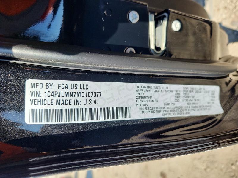Aukcja sprzedaży 2021 Jeep Cherokee, vin: 1C4PJLMN7MD107077, numer aukcji: 64475576