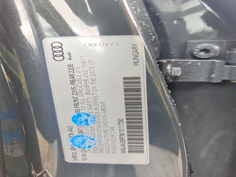2019 Audi A3 მანქანა იყიდება აუქციონზე, vin: WAUAUGFF3K1011730, აუქციონის ნომერი: 64105356