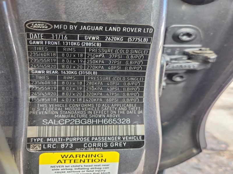 Продажа на аукционе авто 2017 Land Rover Discovery Sport, vin: SALCP2BG8HH665328, номер лота: 66088706