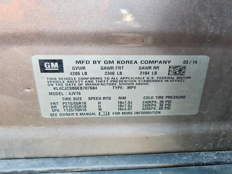 Auction sale of the 2014 Buick Encore, vin: KL4CJCSB6EB707684, lot number: 66225156