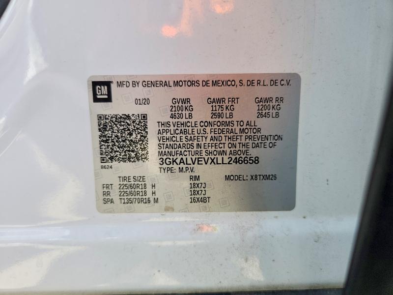 Aukcja sprzedaży 2020 Gmc Terrain, vin: 3GKALVEVXLL246658, numer aukcji: 65058346