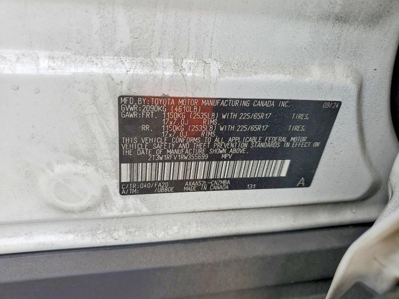 Aukcja sprzedaży 2024 Toyota Rav4, vin: 2T3W1RFV1RW355699, numer aukcji: 66210626
