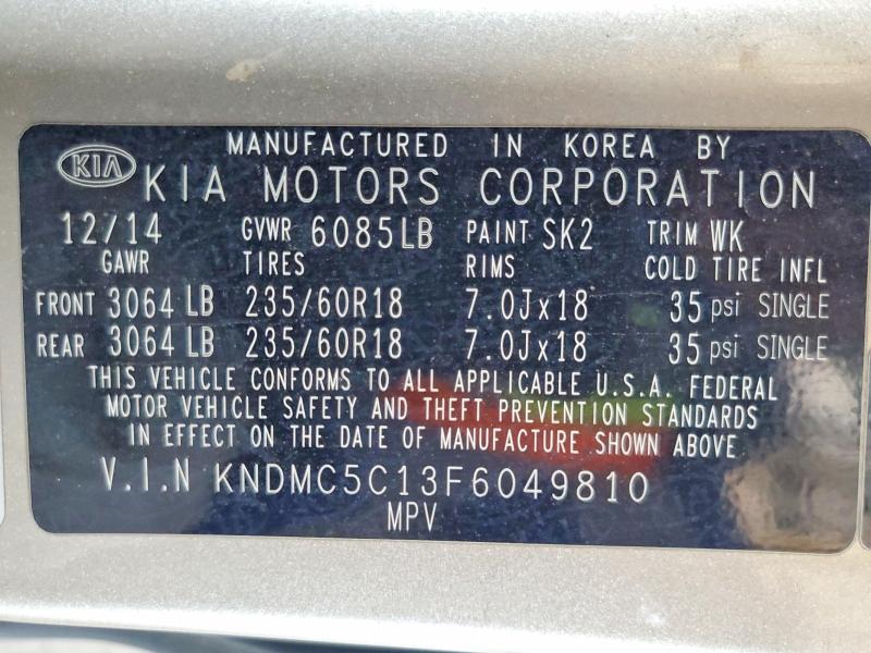 Auction sale of the 2015 Kia Sedona, vin: KNDMC5C13F6049810, lot number: 65049386