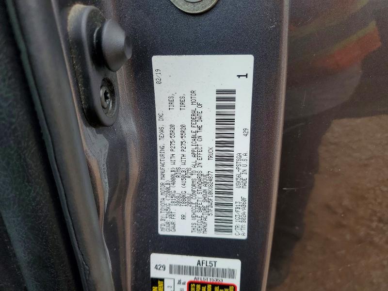 2019 Toyota Tundra მანქანა იყიდება აუქციონზე, vin: 5TFDW5F10KX824877, აუქციონის ნომერი: 62419096