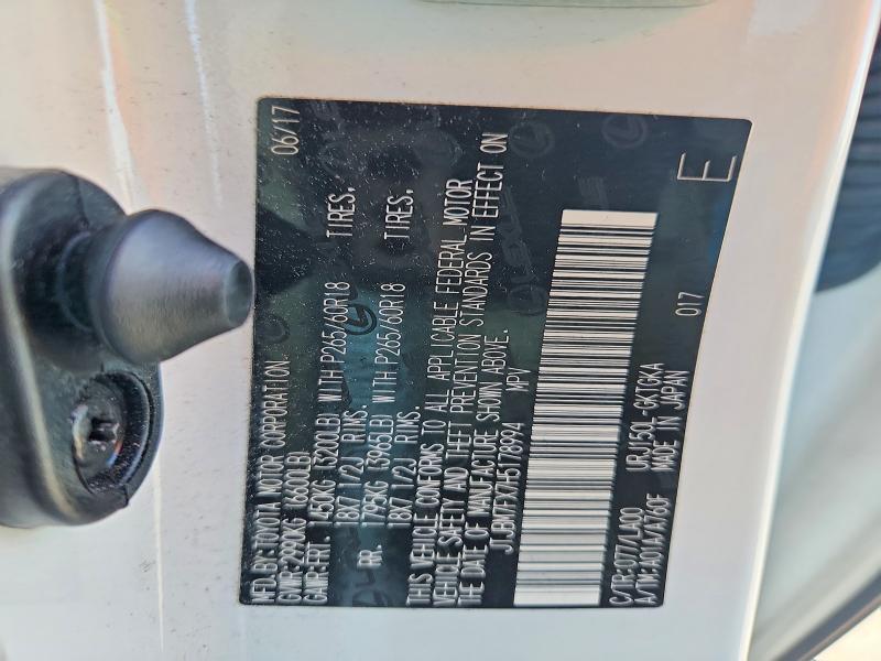 63175546 :رقم المزاد ، JTJBM7FX7H5178994 vin ، 2017 Lexus Gx مزاد بيع