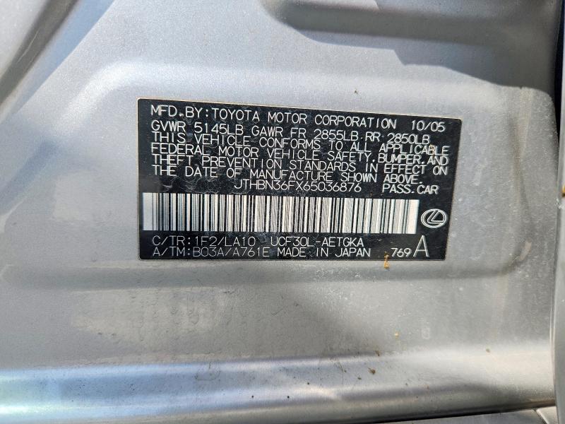 Продажа на аукционе авто 2006 Lexus Ls, vin: JTHBN36FX65036876, номер лота: 66691906