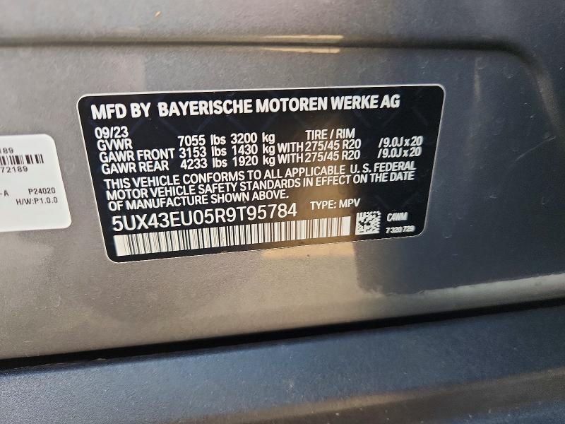 Продажа на аукционе авто 2024 Bmw X5, vin: 5UX43EU05R9T95784, номер лота: 63827426