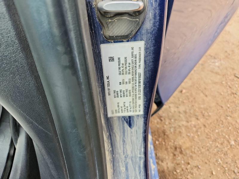 Продаж на аукціоні авто 2021 Tesla Model 3, vin: 5YJ3E1EB1MF918037, номер лоту: 66952806