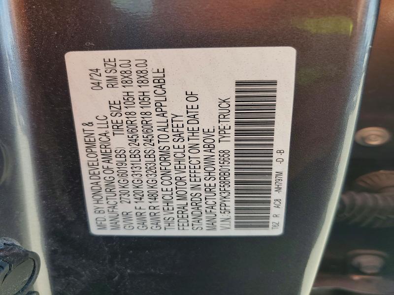 Aukcja sprzedaży 2024 Honda Ridgeline, vin: 5FPYK3F58RB015658, numer aukcji: 64453306