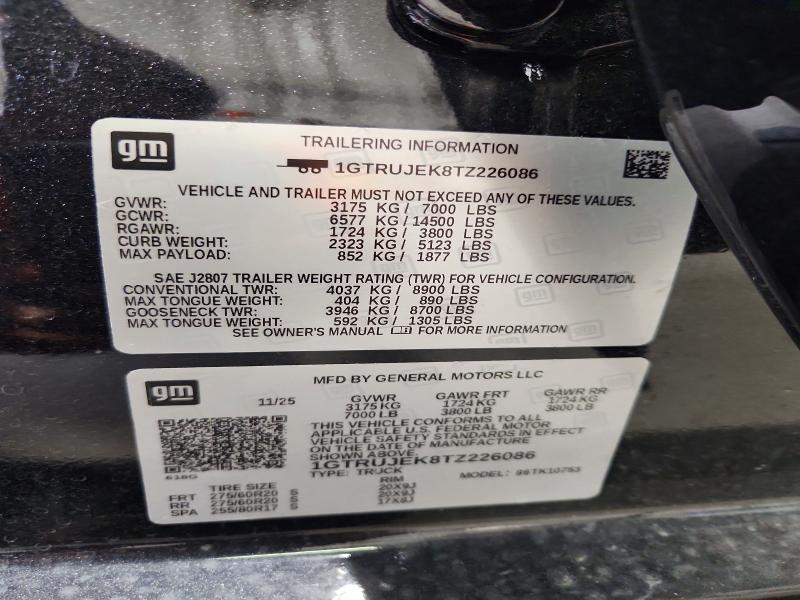 Продажа на аукционе авто 2026 Gmc Sierra, vin: 1GTRUJEK8TZ226086, номер лота: 66780266