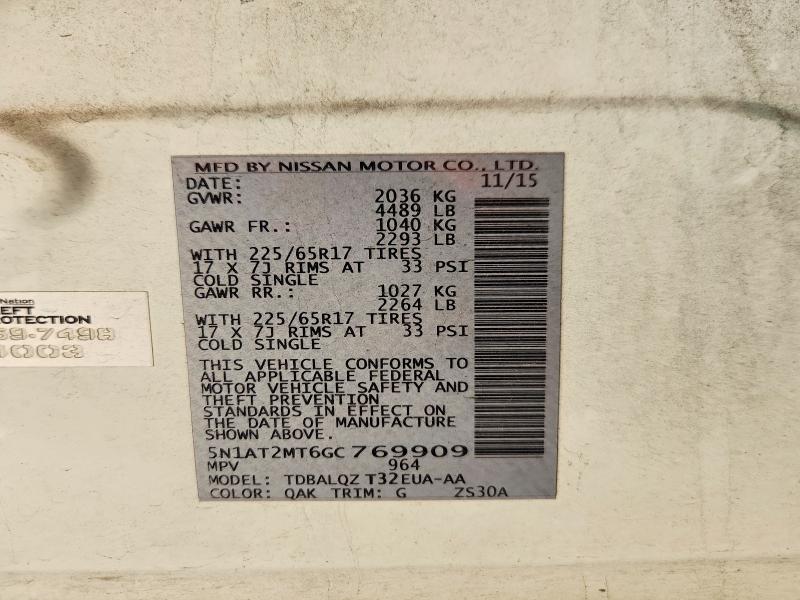 Продажа на аукционе авто 2016 Nissan Rogue, vin: 5N1AT2MT6GC769909, номер лота: 64765206