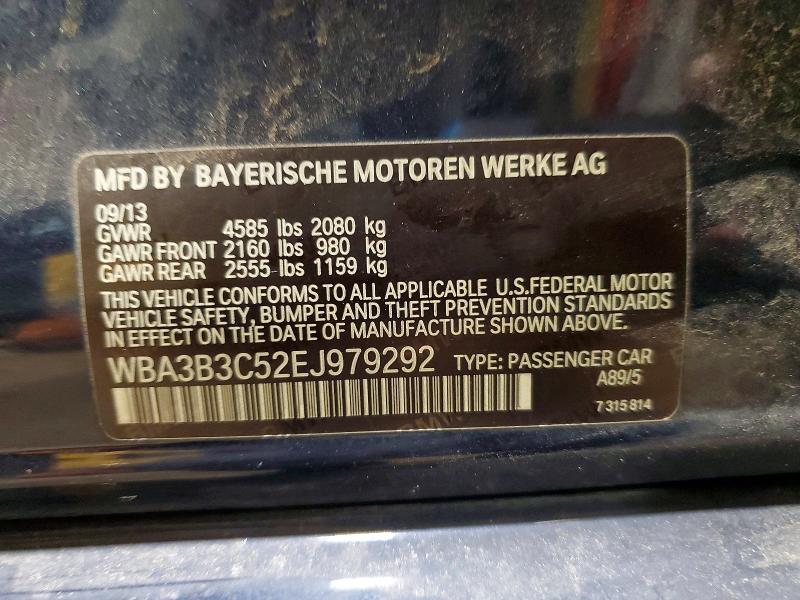 66055386 :رقم المزاد ، WBA3B3C52EJ979292 vin ، 2014 Bmw 328 مزاد بيع