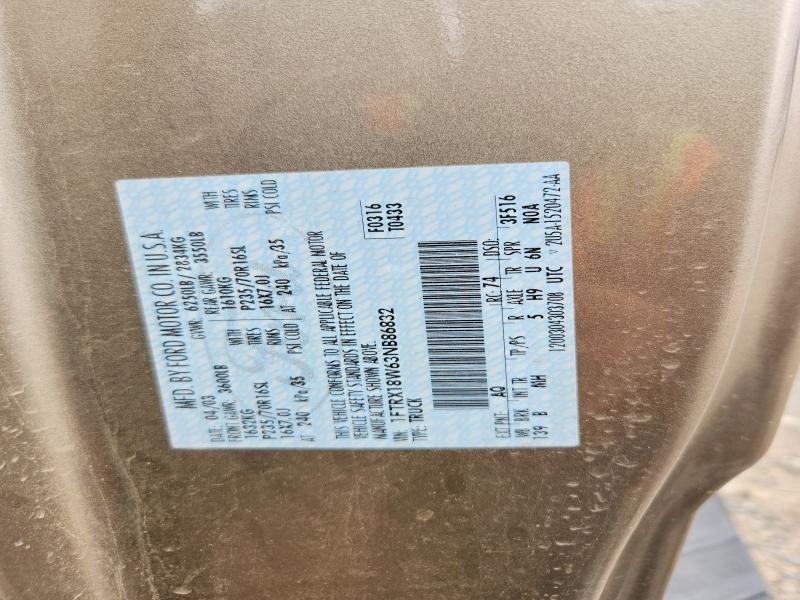 2003 Ford F150 მანქანა იყიდება აუქციონზე, vin: 1FTRX18W63NB86832, აუქციონის ნომერი: 64795876
