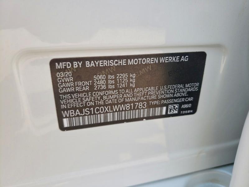Aukcja sprzedaży 2020 Bmw 540, vin: WBAJS1C0XLWW81783, numer aukcji: 66948166