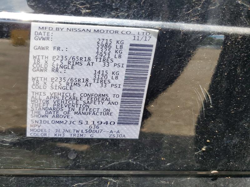 2018 Infiniti Qx60 მანქანა იყიდება აუქციონზე, vin: 5N1DL0MM2JC511940, აუქციონის ნომერი: 64575196