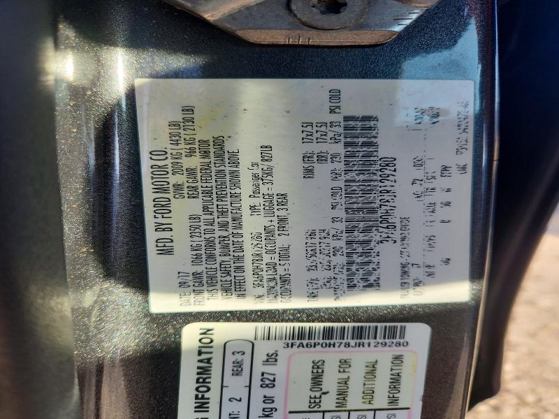 Продаж на аукціоні авто 2018 Ford Fusion, vin: 3FA6P0H78JR129280, номер лоту: 65584946