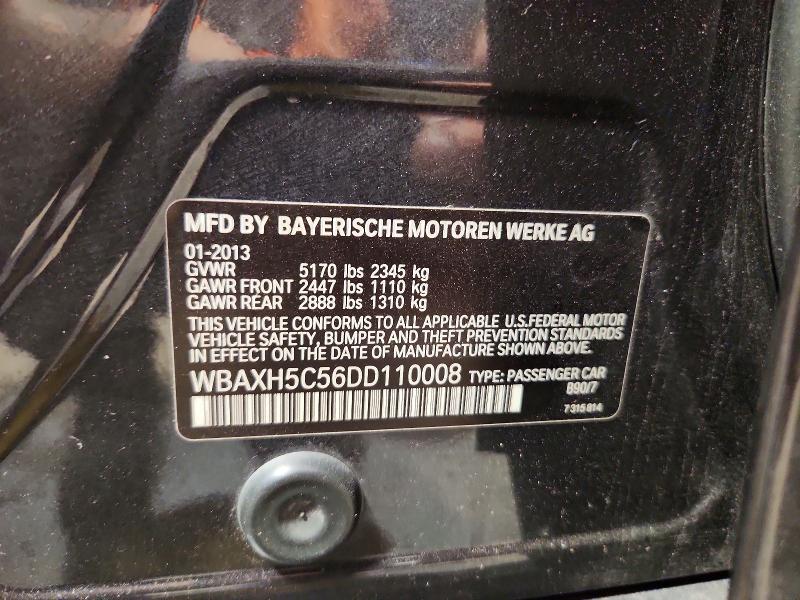 65169526 :رقم المزاد ، WBAXH5C56DD110008 vin ، 2013 Bmw 528 مزاد بيع