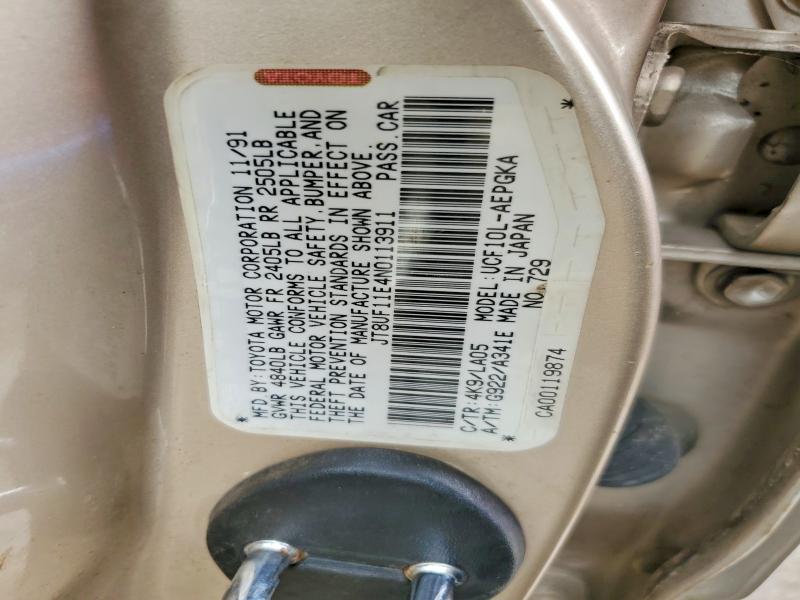 64863716 :رقم المزاد ، JT8UF11E4N0113911 vin ، 1992 Lexus Ls 400 مزاد بيع