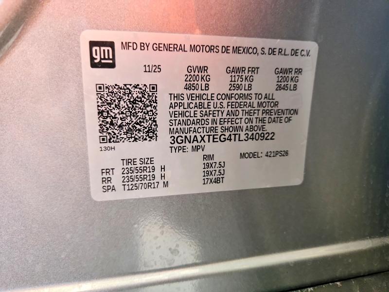 Продаж на аукціоні авто 2026 Chevrolet Equinox, vin: 3GNAXTEG4TL340922, номер лоту: 66897716