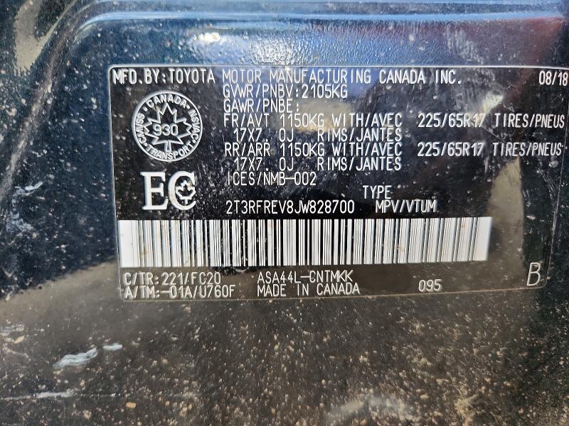 Aukcja sprzedaży 2018 Toyota Rav4, vin: 2T3RFREV8JW828700, numer aukcji: 65693976