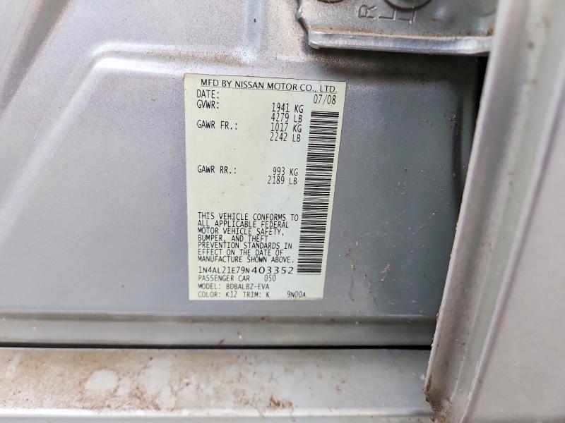Продажа на аукционе авто 2009 Nissan Altima, vin: 1N4AL21E79N403352, номер лота: 64263476