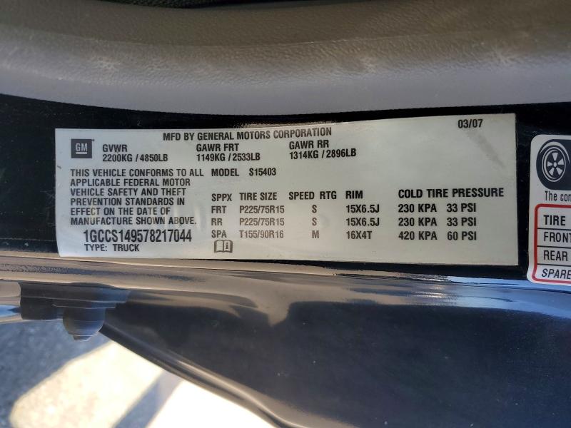 Aukcja sprzedaży 2007 Chevrolet Colorado, vin: 1GCCS149578217044, numer aukcji: 66736756