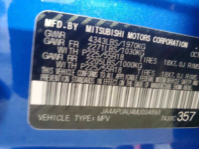 Aukcja sprzedaży 2021 Mitsubishi Outlander Sport, vin: JA4APUAU4MU004893, numer aukcji: 67150896
